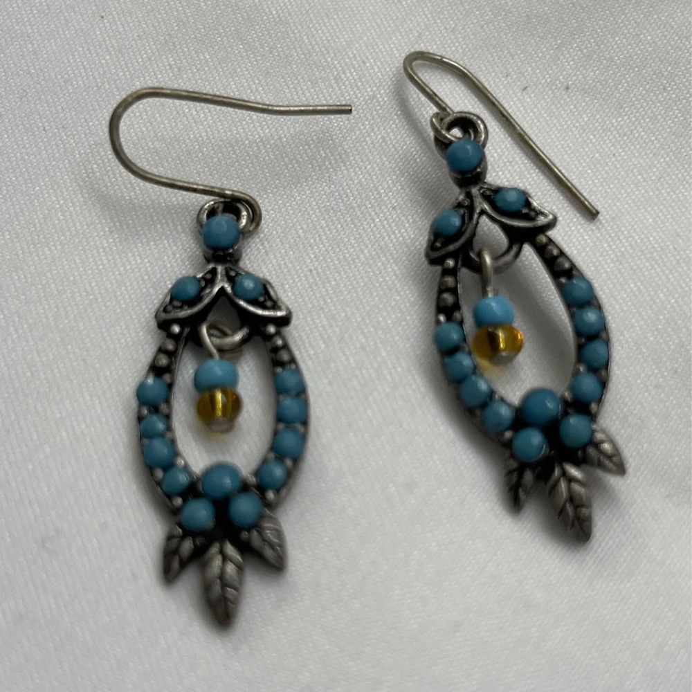 Turquoise & Antique Silver Earrings